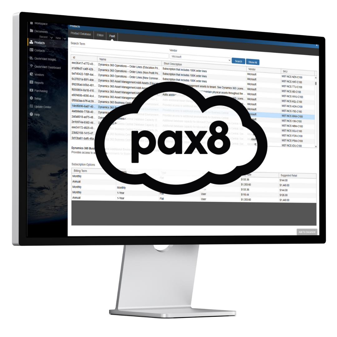 QuoteWerks Web Integrates with Pax8
